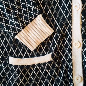 🔳◽️▪️Black & Cream Checkered Cardigan▪️◽️🔳